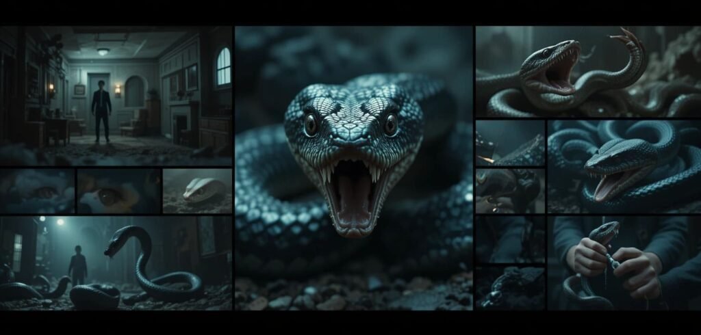 jemplos visuales de sueños comunes con serpientes: serpiente persiguiendo, serpiente en casa, serpientes enrolladas, matar una serpiente. Interpretaciones del significado de soñar con serpientes.