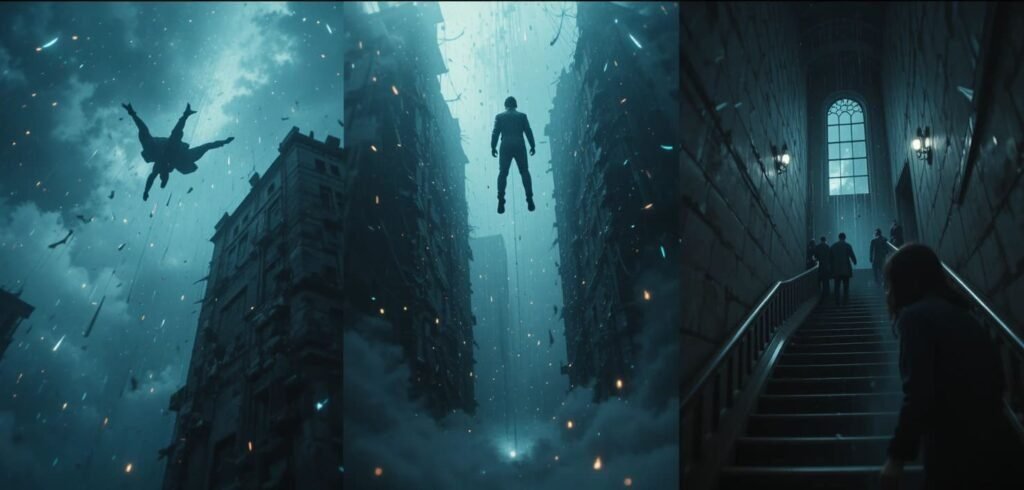 Escenarios comunes de soñar con caerse: caerse al vacío, por escaleras, desde edificio, en agujero, en agua. Interpretaciones del significado de soñar con caerse según el contexto.